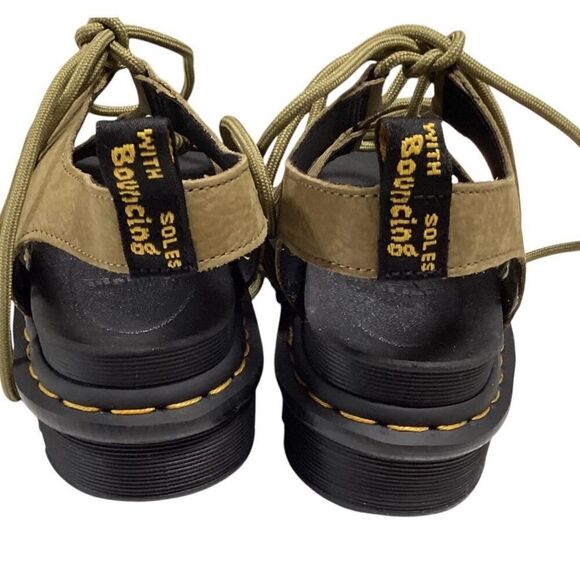 Dr Martens Sandals Women 7 Green Nartilla Leather Lace Up Platform Gladiator NEW - Picture 8 of 12